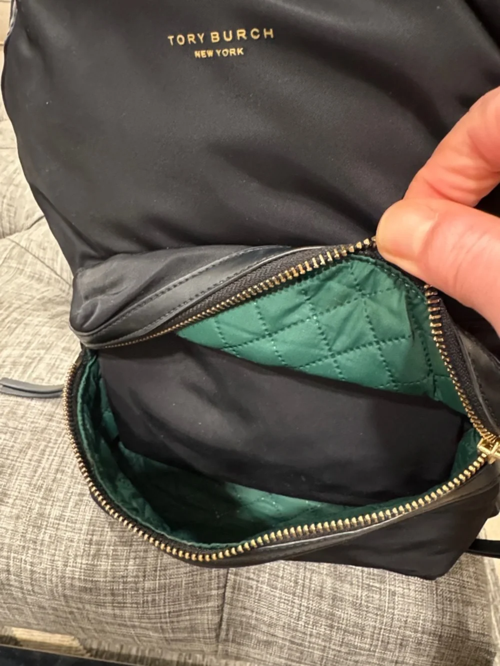 Tory Burch Perry Black Nylon Backpack - Picture 10 of 17